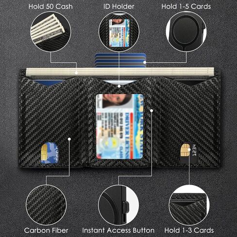 Mens Smart Wallet Card Holder for Air Tag, Leather Minimalist Wallet with RFID Blocking, Slim Pop up Card Case Wallet with 9-14 Card Capacity, Air Tag Wallet with ID Window & Cash Slot in Saudi Arabia
