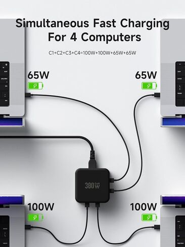 Hagibis 380W USB C Charger 8-Port Type C Charging Station GaN PD 3.1 Dual 140W Super Fast Laptops Charger for MacBook Pro/Air, iPad Pro, iPhone 15/16, Dell XPS, Galaxy (Black US) in Saudi Arabia