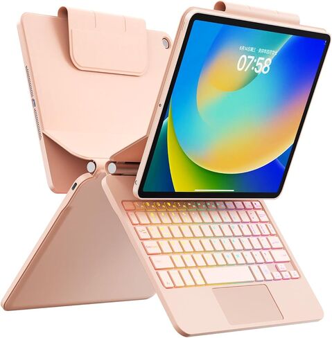 حافظة لجهاز iPad الجيل التاسع مع لوحة مفاتيح، حافظة لوحة مفاتيح مغناطيسية سحرية لجهاز iPad 10.2 9th/8th/7th Gen & Air 3، Pro 10.5، لوحة تتبع متعددة اللمس - إضاءة خلفية - لوحة مفاتيح لاسلكية بحامل ناتئ عائم in Kuwait