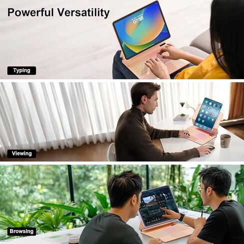 حافظة لجهاز iPad الجيل التاسع مع لوحة مفاتيح، حافظة لوحة مفاتيح مغناطيسية سحرية لجهاز iPad 10.2 9th/8th/7th Gen & Air 3، Pro 10.5، لوحة تتبع متعددة اللمس - إضاءة خلفية - لوحة مفاتيح لاسلكية بحامل ناتئ عائم in Kuwait