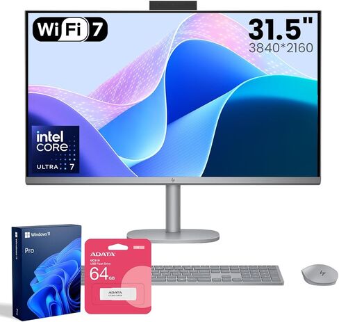 HP Omnistudio X 32 Pro Business AI ALL-In-One ، 31.5 "UHD 3840*2160 550-NIT IPS ، Intel Ultra 7 155H ، 32GB DDR5 ، 1TB SSD ، Wi-Fi 7 ، Wireless KB & M ، 5MP Cam ، in Kuwait