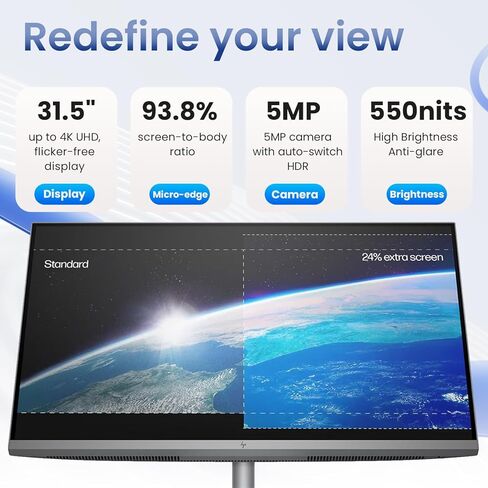 HP OmniStudio X 32 AI All-in-One Desktop, 31.5" UHD 3840 * 2160 550 nits IPS, Intel Ultra 7 155H, 64GB DDR5, 2TB SSD, Wi-Fi 7, Wireless KB&M, 5MP Camera, Bundle with Adata UC310 64GB USB Flash Drive in Saudi Arabia