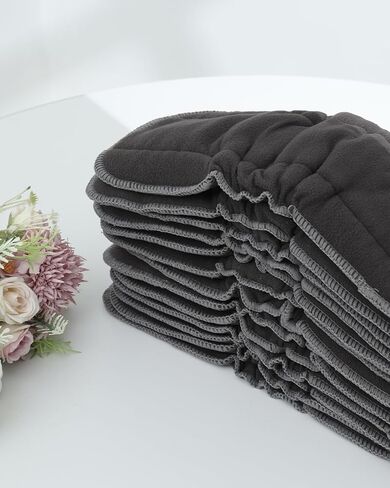 Babygoal Reusable Cloth Diaper Inserts Pack of 12, Absorbent & Breathable Liners, 3-Layer Microfiber Inserts for Cloth Diapers 12T in Kuwait