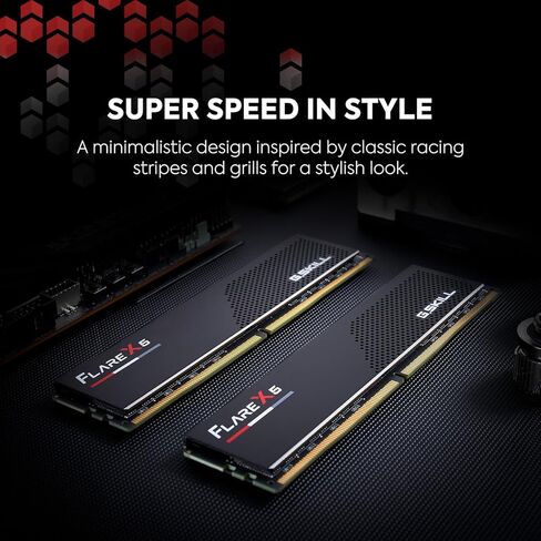 G.SKILL Flare X5 Series (AMD Expo) DDR5 RAM 64GB (2X 32GB) 6000MT/s CL28-36-36-96 1.40V Desktop Computer Memory U-DIMM - Matte Black (F5-6000J2836G32GX2-FX5) in Kuwait
