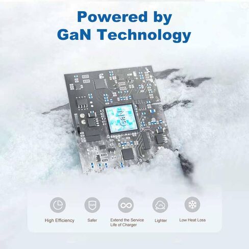 65W USB C Charger, GaN PPS Fast Compact Foldable Charger, 3 Ports Fast Wall Power Adapter for iPhone 16/15/14/13, iPad Pro, Galaxy S24/S2, Earphone, etc. (Black) in Kuwait