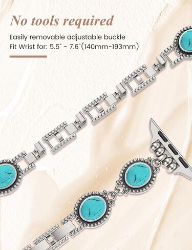 سوار Moolia Turquoise Stone متوافق مع Apple Watch Band 42/41/41/38/46/45/44/49 ملم ، استبدال الأحجار الكريمة المصنوعة يدويًا من أجل IWATCH ULTRA SEN in Kuwait