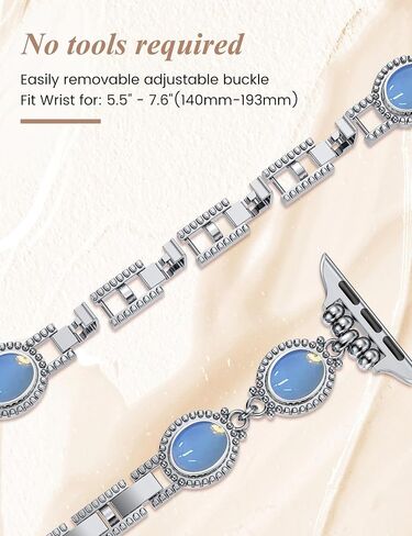 سوار Moolia Turquoise Stone متوافق مع Apple Watch Band 42/41/41/38/46/45/44/49 ملم ، استبدال الأحجار الكريمة المصنوعة يدويًا من أجل IWATCH ULTRA SEN in Kuwait