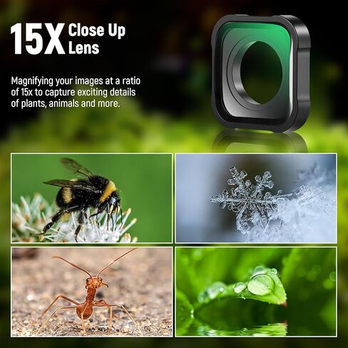Neewer 2X Magnification Lens 7-10cm Focal Distance, Macro Close Up Photography Accessory Compatible with GoPro Hero 13 12 11 10 9 Action Camera, Not Waterproof, LS-65 in Saudi Arabia