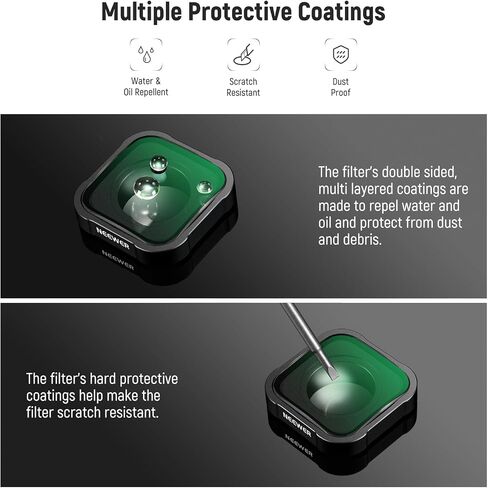 Neewer 2X Magnification Lens 7-10cm Focal Distance, Macro Close Up Photography Accessory Compatible with GoPro Hero 13 12 11 10 9 Action Camera, Not Waterproof, LS-65 in Saudi Arabia