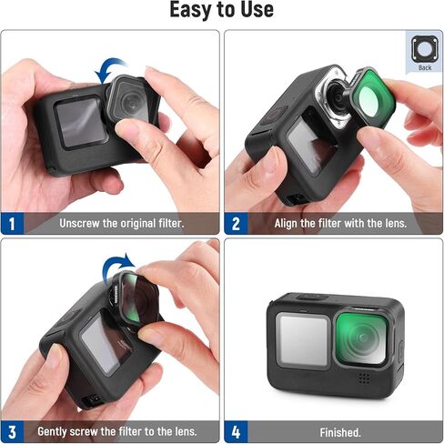 Neewer 2X Magnification Lens 7-10cm Focal Distance, Macro Close Up Photography Accessory Compatible with GoPro Hero 13 12 11 10 9 Action Camera, Not Waterproof, LS-65 in Saudi Arabia