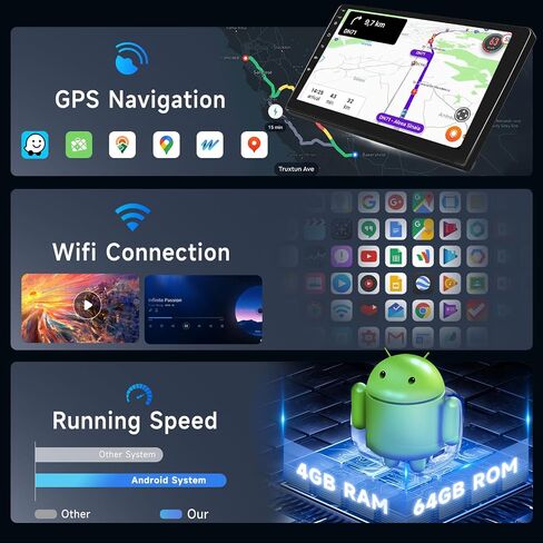 Car Radio for Suzuki Swift 2011-2017 2G 64G Android Car Stereo Carplay Wireless Android Auto, Hodozzy 9 inch Touch Screen with GPS/WiFi/Bluetooth, FM RDS, Mirror Link,Backup Camera in Saudi Arabia
