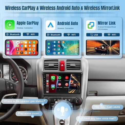 Naifay Android Car Stereo for Honda CRV 2007 2008 2009 2010 2011 Radio, 9inch Touch Screen for CRV Radio with Carplay Android Auto Bluetooth GPS WiFi FM SWC Mirrorlink Camera in Saudi Arabia
