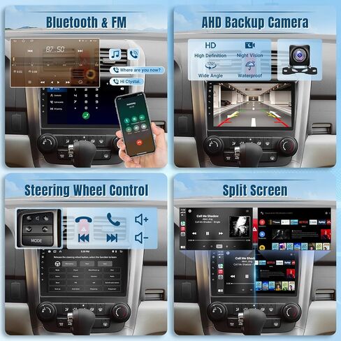 Naifay Android Car Stereo for Honda CRV 2007 2008 2009 2010 2011 Radio, 9inch Touch Screen for CRV Radio with Carplay Android Auto Bluetooth GPS WiFi FM SWC Mirrorlink Camera in Saudi Arabia