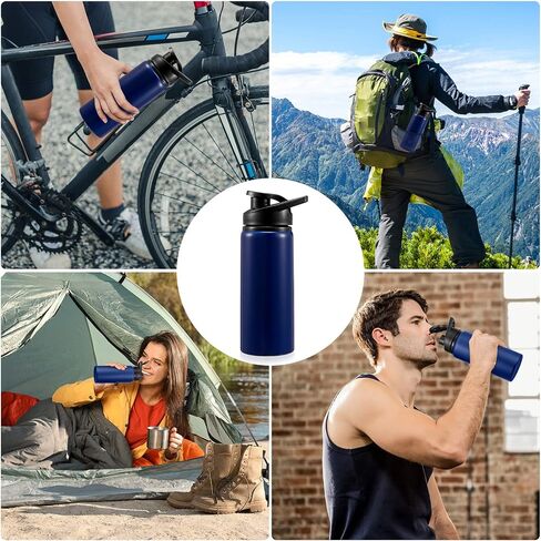 14 Pcs Aluminum Water Bottle 17 Oz Bike Water Bottles with Snap Lid Reusable Water Bottle Easy Carry Sports Water Bottle for Camping Hiking (Black) in Saudi Arabia