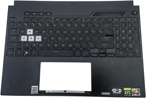 for ASUS TUF Dash A15 F15 FX507 FX517ZM FA507 FX507Z Palmrest Backlit Keyboard (Black-White keys-2023) in Saudi Arabia
