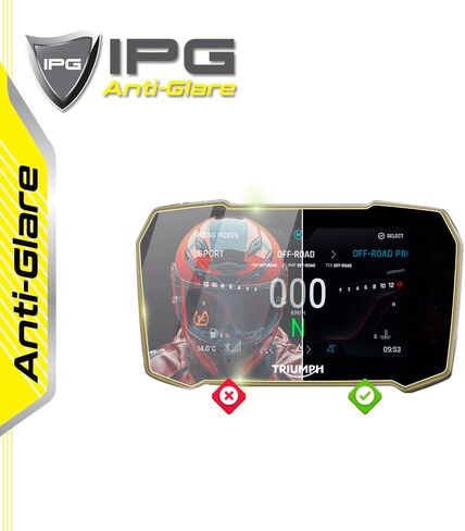 IPG Anti-Glare for Triumph 2020+ Tiger 900 GT/Rally Cluster Display Matte Finish Screen Protector Film Ultra Responsive Clarity Anti Scratch, Perfect for Outdoor Use for Tiger900gt-AG in Kuwait