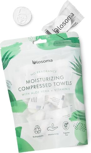 Lavender Compressed Towel Tablets – Disposable Cotton, Instant Expandable water activated Face Towels, Travel-Friendly, Biodegradable Moisturizing Towels for Camping and Outdoors Pack of 50 in Kuwait