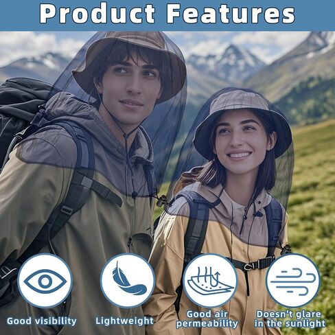 2 حزمة كبيرة كبيرة من البعوض Net 42 × 25 بوصة حشرات كبيرة الحجم صافي حشرة جامبو للشبكة للرجال تناسب معظم القبعات للمشي لمسافات طويلة الصيد (الأزرق البحرية) in Kuwait