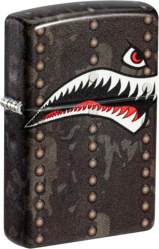 Zippo Lighter: Fighter Plane Nose Art, Shark Teeth - Golf Green Matte 81483 in Saudi Arabia