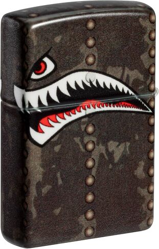 Zippo Lighter: Fighter Plane Nose Art, Shark Teeth - Golf Green Matte 81483 in Saudi Arabia
