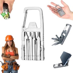12 in 1 Mini Multi Tool, Portable Keychain Multitool, Needle Nose Pliers, Bottle Opener, Keychain Multitool Tool Compact Pocket Size for Outdoors Camping