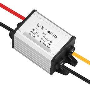 DC 12V/24V to 3.3V Voltage Converter DC 8-30V to 3.3V 3A 9.9W MAX IP67 Waterproof Buck Converter Module Step-down Voltage Transformer Power Supply Adapter for Robotics, Motor, Automotive, LED and more