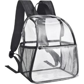 Bagenius Clear Backpack for Stadium Events 12x6x12 Clear Bag for Sports Concerts Work Travel, Grey