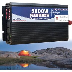 3500W 5000W Pure Sine Wave Power Inverter 12V 72V DC to 110V AC Voltage Converter with LCD Display, for Home/RV/Truck/Car/Camping/Solar (5000W,72V)
