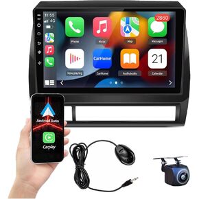 Car Radio for Toyota Tacoma 2005-2015 with Wireless carplay & Android auto, 9 inch IPS Touch Screen Car Stereo Android 14.0 with Backup Camera Bluetooth WiFi GPS Navigation 2GB RAM + 64GB ROM
