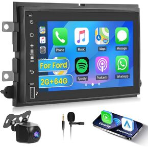 Roinvou 2+64G Radio for Ford F150 F250 F350 2004 2005 2006 2007 2008 2009 2010 Android 13 Car Stereo Wireless Carplay, 7 inch Touch Screen for Ford Android Auto Bluetooth GPS WiFi FM RDS Mirror Link