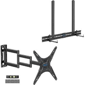 MOUNTUP 30 inch Long Arm TV Mount & Universal Soundbar Mount Bracket Bundle