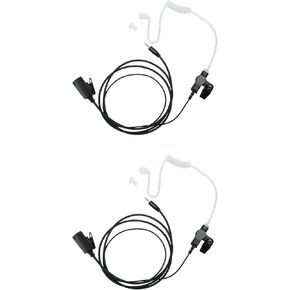 Walkie Talkie Earpiece for Cobra Microtalk Headset with Mic PTT 1 Pin 2.5MM Compatible with Cobra Two Way Radio with Covert Acoustic Tube 2 Pack