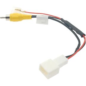 4 Pin Rear Backup Reversing Camera Connect Cable, Rear Reversing Camera Adaptor Connector with Step-Down, Retain to-yo-ta OEM Factory Output RCA Cable, Compatible with to-yota Models (White)