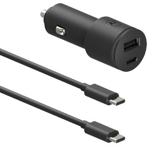 Motorola TurboPower Share Car Charger - 45W Dual Port + 1m USB-C to USB-C Cable
