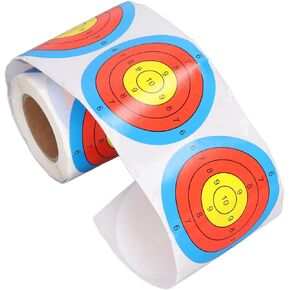 Target Stickers Roll, 3 Inches Self Adhesive 200 Sheets Multiple Colors Target Stickers Roll for Archery Training