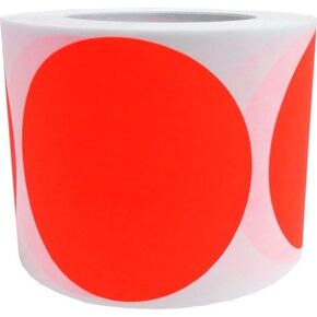 4 Inch Round Blank Fluorescent Red Shooting Target Pasters | 500 Adhesive Target Dots