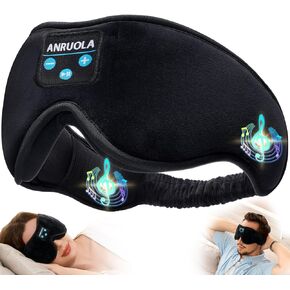 3D Sleep Mask Bluetooth Wireless Music Eye Mask, Sleeping Headphones for Side Sleepers with Ultra-Thin Stereo Speakers Perfect for Sleeping