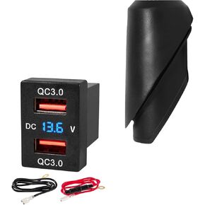 Anina Antenna Base for Tundra 2014 2015 2016 2017 2018 2019 2020 86392-0C030 Antenna Ornament Grommet Rubber Mount, 18W QC Dual USB Charger Port for Toyota (34 * 23mm)