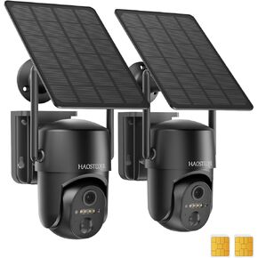 4G LTE Cellular Security Camera Outdoor, No wifi Security Camera with SIM Card, Security Cameras Wireless Outdoor Solar Powered, 2K HD Color Night Vision, 360 PTZ, PIR Sensor, 2-way Talk, SD/cloud