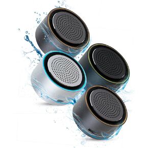MagBeat Bluetooth Speaker with Magnetic Wireless Charger (Titanium + Midnight + 2xGraphite), Portable Stereo Sync TWS, Booming Bass, 10Hour Playtime, IPX7 Waterproof, Aluminum Design for Anywhere Use