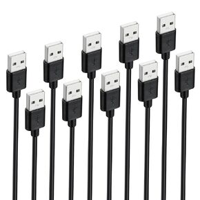 Smays 5-Pack USB A to USB A Cable, Double Male to Male Data Transfer Cord 3 ft