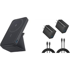 Anker 622 Magnetic Battery (MagGo), 5,000mAh Foldable Magnetic Wireless Portable Charger with Stand and USB-C Port (On The Side), Magsafe-Compatible for iPhone 16/15/14/13 Series