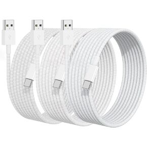 Car Carplay Cable Fast Charger Cable for iPhone 16 15, 3Pack 6Ft USB A to Type C 60W Fast Charging Long Cord Fast Data Sync Braided for iPhone 16 Pro/16 Pro Max/16 Plus,15, 15Pro, iPad Pro, Air, Mini