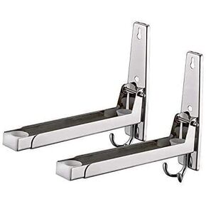 eoocvt 304 Stainless Steel Microwave Mount Bracket Oven Wall Mount Bracket Load 135lb Telescopic Microwave oven Wall Frame Removable Hook