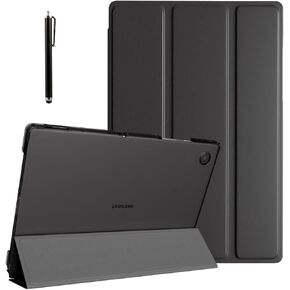 غطاء لـ Samsung Galaxy Tab A9 Plus 11 بوصة ، غطاء علبة ذكي Flip لـ Samsung Galaxy Tab A9+ 11 بوصة شفافة مع قلم القلم ، الأزرق الداكن
