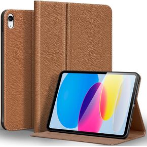 Case for iPad 11th(A16) 11 Inch 2025/ 10th Gen 10.9 Inch 2022, Smart Genuine Leather Cover, Protective, Auto Wake/Sleep, Adjustable Stand, Multiple View Angles,Black