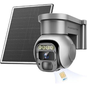 Solar 4G LTE Cellular Security Cameras Wireless Outdoor ، لا توجد كاميرا بطارية تعمل بالطاقة الشمسية WiFi للمراقبة المنزلية ، مستشعر الكشف عن حركة PTZ ، بنيت في بطاقة SIM in Kuwait