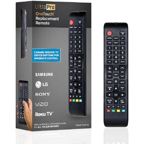 Ultrapro Onetouch Universal Remote لجميع Samsung TV Remote ، بديل متوافق مع جميع تلفزيون Samsung الذكي ، LED ، LCD ، HDTV ، 3D ، Series TV ، جهازان ، أسود ، 84011