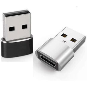USB to USB C Adapter 4 Pack, Type C Female to USB Male Converter Power Charger Cable Adapter Compatible with MagSafe Apple Watch Series 10/SE/Ultra 2 iPhone 16 Plus Pro Max AirPods Pro, Black (Black)