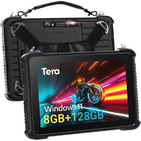 Tera Rugged Tablet 10.1 inch Touch Screen Windows 11 Tablet 8GB + 128GB Intel N5100 Sunlight Readable with Honey-Well N3680 Scan IP65 5000mAh Battery 4G LTE GPS BT5.1 Wi-Fi for Outdoor Field Work T02W